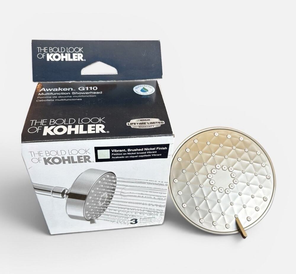 Kohler 72419-G-BN Awaken Shower Head, 3 Sprays, Vibrant Brushed Nickel